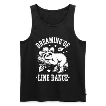 Faultier  Dreaming of Line Dance - Männer Premium Bio Tank Top - Schwarz - Vorne - Michal (187cm)