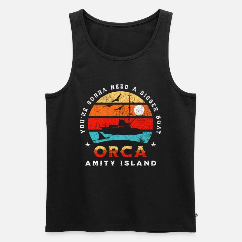 Orca - Amity Island - Männer Premium Bio Tank Top - Schwarz
