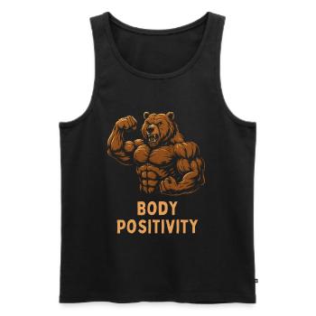 Strong Bear Body Positivity - Men's Premium Organic Tank Top - black - Front - AI Model Male 178 light (178cm)
