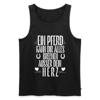 A horse can break you everything but your heart - Men's Premium Organic Tank Top - black - Front - AI Model Male 178 light (178cm)