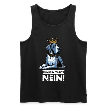 Before you ask Great Dane Great Dane owner - Men's Premium Organic Tank Top - black - Front - AI Model Male 178 light (178cm)