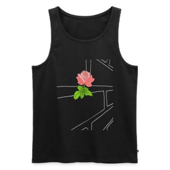 Le triomphe de la nature (rose) - Débardeur bio Premium Homme - noir - Devant - AI Model Male 178 light (178cm)