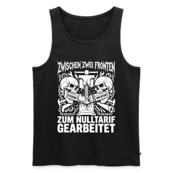Zwischen Zwei Fronten Steuern Inflation Schraub - Männer Premium Bio Tank Top - Schwarz - Vorne - AI Model Male 178 light (178cm)