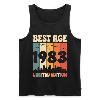 Born in 1983 - Men's Premium Organic Tank Top - black - Front - Michal (187cm)
