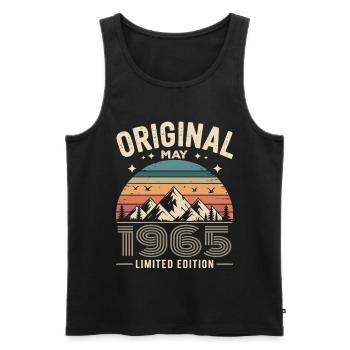 May 1965 – Legend of the Peaks and Mountains - Men's Premium Organic Tank Top - black - Front - Michal (187cm)