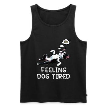 Feeling Dog Tired Boston Terrier Bostie Owner - Men's Premium Organic Tank Top - black - Front - Michal (187cm)
