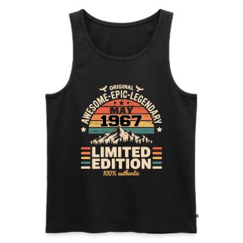 May 1967 - May 1967 - Men's Premium Organic Tank Top - black - Front - Michal (187cm)
