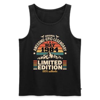 May 1984 - May 1984 - Men's Premium Organic Tank Top - black - Front - Michal (187cm)