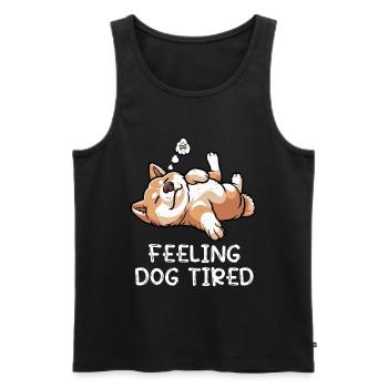 Se sentir fatigué par le chien Akita Akita Propriétaire Akitas - Débardeur bio Premium Homme - noir - Devant - AI Model Male 178 light (178cm)