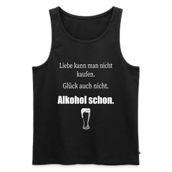 Alkohol lustiger Spruch - Vatertag 2026 Bier - Männer Premium Bio Tank Top - Schwarz - Vorne - AI Model Male 178 light (178cm)