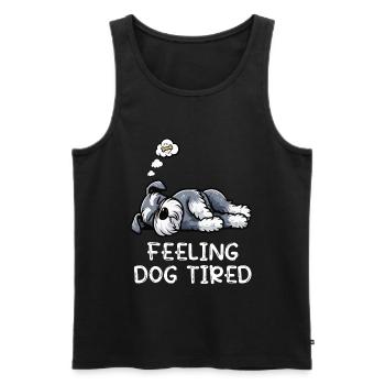 Se sentir fatigué par le chien Schnauzer Propriétaire de Schnauzer - Débardeur bio Premium Homme - noir - Devant - Michal (187cm)