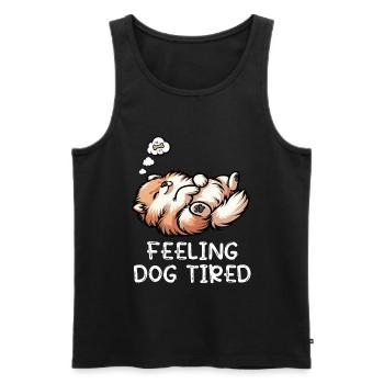 Feeling Dog Tired Pomeranian Pomeranian Pomeranian Spitz Dog - Men's Premium Organic Tank Top - black - Front - Michal (187cm)