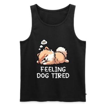 Feeling Dog Tired Pomeranian Pomeranian Pomeranian Spitz Dog - Men's Premium Organic Tank Top - black - Front - Michal (187cm)