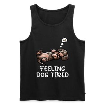 Feeling Dog Tired Rauhaardackel Dackel Teckel - Männer Premium Bio Tank Top - Schwarz - Vorne - AI Model Male 178 light (178cm)