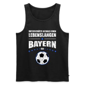 Lebenslanger Bayern Fan Geschenk | Retro Vintage - Männer Premium Bio Tank Top - Schwarz - Vorne - Michal (187cm)