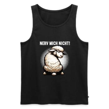 Nerv Mich Nicht Schaf Schafe Schäfer Schafhalter  - Männer Premium Bio Tank Top - Schwarz - Vorne - Michal (187cm)