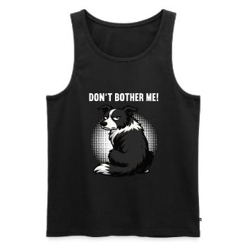 Ne m’embête pas Border Collie Amant - Débardeur bio Premium Homme - noir - Devant - Michal (187cm)