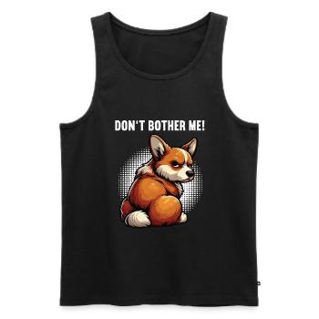Ne me dérange pas Corgi corgi corgi gallois Corgi Corgi Dog - Débardeur bio Premium Homme - noir - Devant - AI Model Male 178 light (178cm)