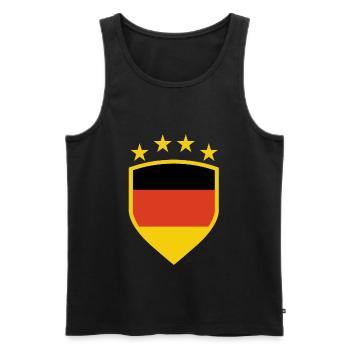 Deutsches Wappen mit Flaggenfarben - Männer Premium Bio Tank Top - Schwarz - Vorne - AI Model Male 178 light (178cm)