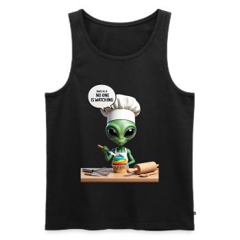 Alien Chef Cupcake - Men's Premium Organic Tank Top - black - Front - AI Model Male 178 light (178cm)