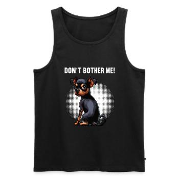 Ne me dérange pas, Pinscher miniature Pinscher Minscher Minpin - Débardeur bio Premium Homme - noir - Devant - Michal (187cm)