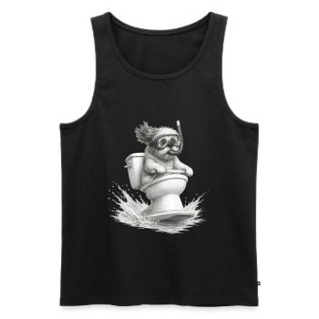 Funny Snorkeling Dog - Men's Premium Organic Tank Top - black - Front - Michal (187cm)