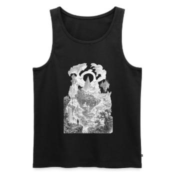 Lost Kingdom Beyond the Floating Mountains - Men's Premium Organic Tank Top - black - Front - Michal (187cm)
