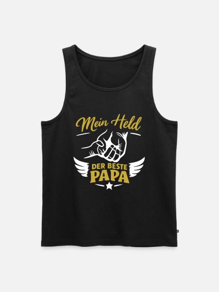 Mein Held Der Beste Papa - Männer Premium Bio Tank Top - Schwarz