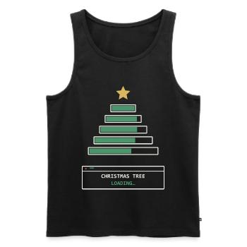 Christmas Tree Loading - Männer Premium Bio Tank Top - Schwarz - Vorne - Michal (187cm)