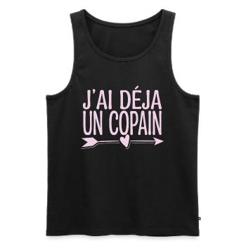 J'ai déjà j'ai un copain. cadeau couple, copine. - Débardeur bio Premium Homme - noir - Devant - Michal (187cm)