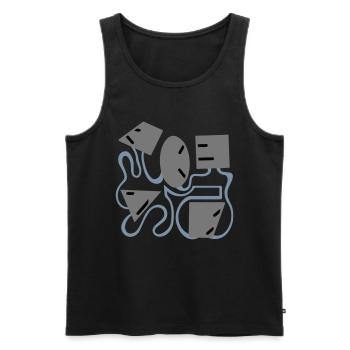 Gesicht — Form — Charakter — Temperament - Männer Premium Bio Tank Top - Schwarz - Vorne - AI Model Male 178 light (178cm)