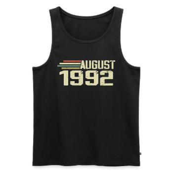 Geboren August 1992 Jubiläum August 1992 Jahrgang - Männer Premium Bio Tank Top - Schwarz - Vorne - Michal (187cm)