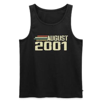 Born August 2001 Anniversary August 2001 Year - Men's Premium Organic Tank Top - black - Front - Michal (187cm)