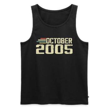October 2005 - Geburtstag im Oktober 2005 - Männer Premium Bio Tank Top - Schwarz - Vorne - AI Model Male 178 light (178cm)