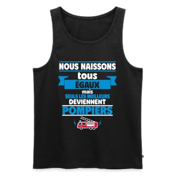 tous les hommes pompiers - Débardeur bio Premium Homme - noir - Devant - Michal (187cm)