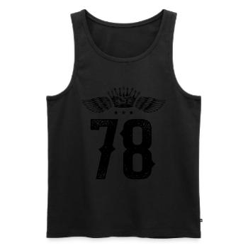 78 Number crown - Men's Premium Organic Tank Top - black - Front - Michal (187cm)