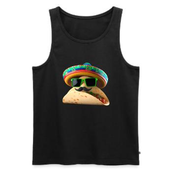 Taco Sunglasses Sombrero - Men's Premium Organic Tank Top - black - Front - Michal (187cm)