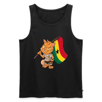 Ghana Fan Cat - Débardeur bio Premium Homme - noir - Devant - Michal (187cm)