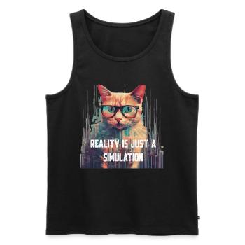 Reality Is Just a Simulation - Männer Premium Bio Tank Top - Schwarz - Vorne - AI Model Male 178 light (178cm)