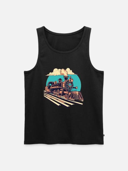 Bahnhof - Männer Premium Bio Tank Top - Schwarz