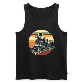 Zug - Männer Premium Bio Tank Top - Schwarz - Vorne - Michal (187cm)