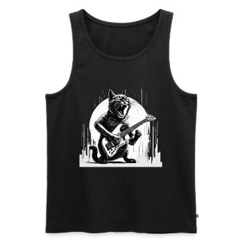 E-Gitarre - Männer Premium Bio Tank Top - Schwarz - Vorne - AI Model Male 178 light (178cm)