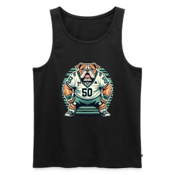 Rugby - Männer Premium Bio Tank Top - Schwarz - Vorne - Michal (187cm)