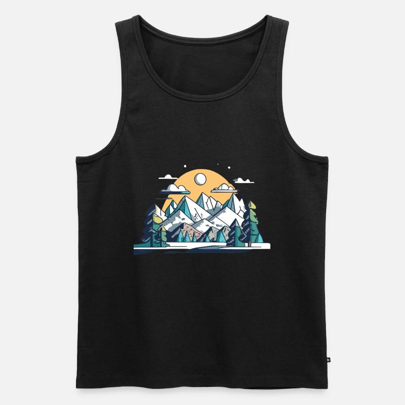 Berge - Männer Premium Bio Tank Top - Schwarz