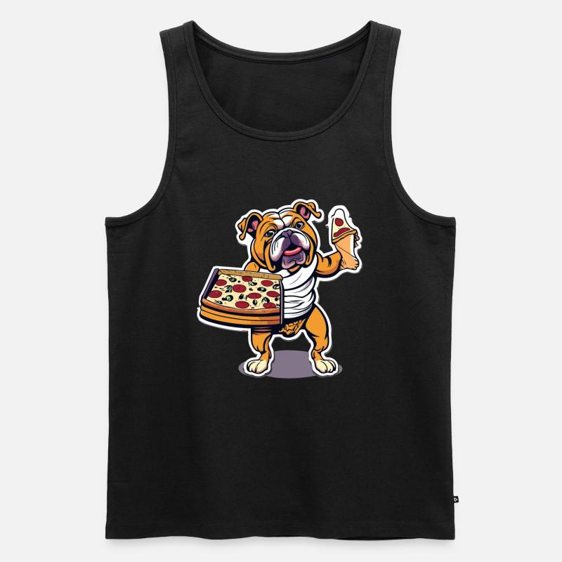 Pizza - Männer Premium Bio Tank Top - Schwarz