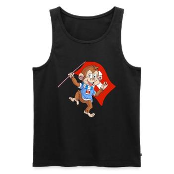 Swiss Monkey / Switzerland Fan - Men's Premium Organic Tank Top - black - Front - Michal (187cm)