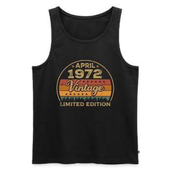 April 1972, birthday April 1972, gift April 1972 - Men's Premium Organic Tank Top - black - Front - AI Model Male 178 light (178cm)