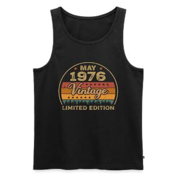May Gift May 1976 Jubilee May 1976 May 1976 - Men's Premium Organic Tank Top - black - Front - Michal (187cm)