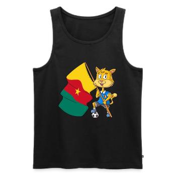 Kamerunische Fan Katze - Männer Premium Bio Tank Top - Schwarz - Vorne - AI Model Male 178 light (178cm)