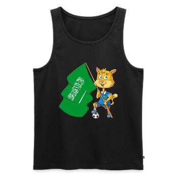 Arabie saoudite Fan Cat - Débardeur bio Premium Homme - noir - Devant - Michal (187cm)
